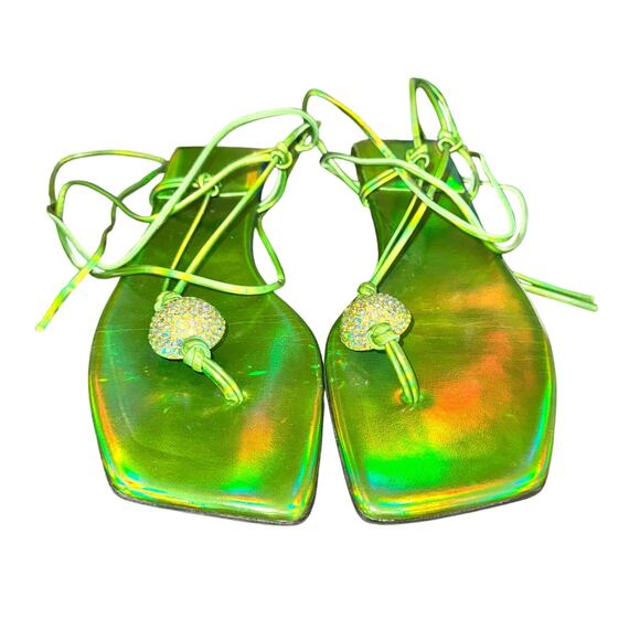 Jeffrey Campbell Weekender Wrap Around Sandals Women's Size 9 Green Mirage - Picture 1 of 8